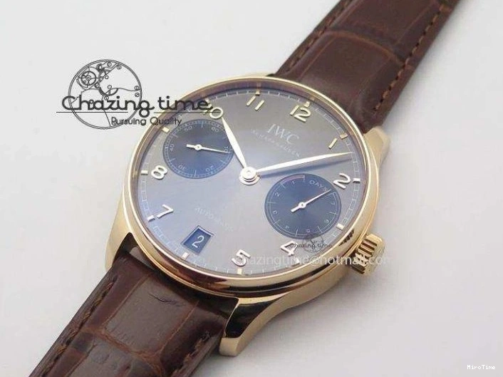 MIROTIME 0410 Unisex Portuguese Real PR RG IW500702 ZF 1:1 Best Edition On Brown Leather Strap A52010 V 7303